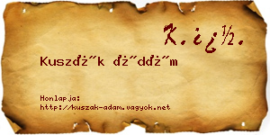 Kuszák Ádám névjegykártya