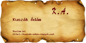 Kuszák Ádám névjegykártya